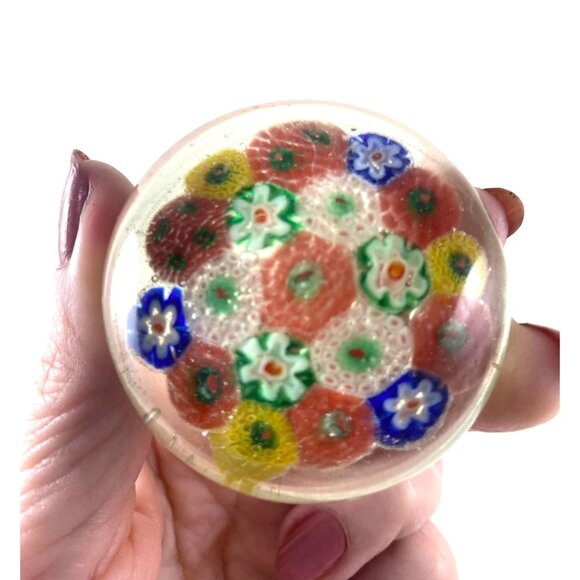 Vintage Millefiori Glass Paperweight - Picture 1 of 3